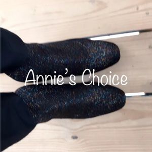 ZARA Pre-owned Sock-style High Heel Ankle Boots with Shimmer(Black, US 8/EUR 39)